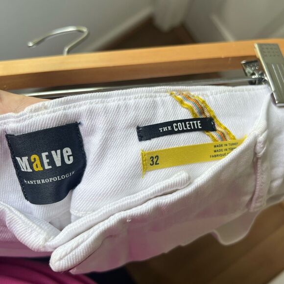 Maeve The Colette White Wide Leg Cropped Jeans 32 - Picture 4 of 4